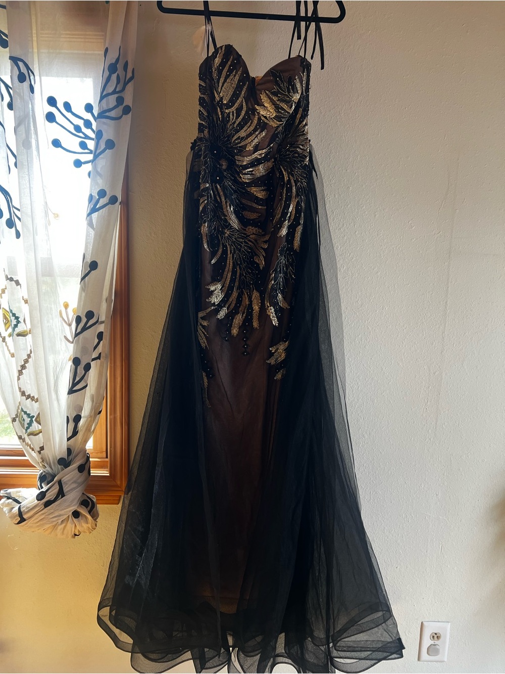Black and Gold Couture Evening Gown